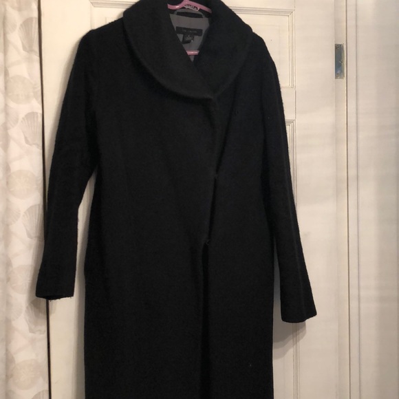 ankle length black wool coat